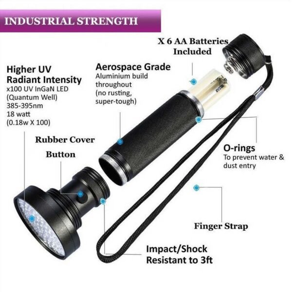 Best uv flashlights 395nm led torch 100pcs led