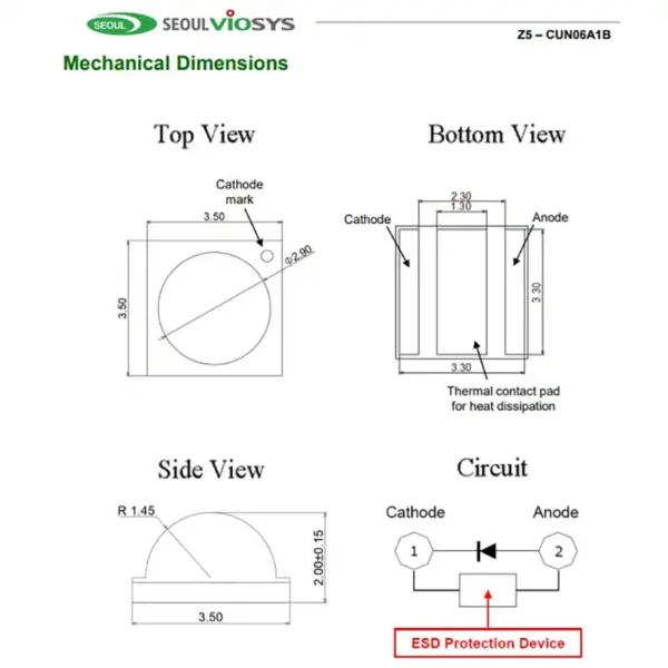 4 High power UV LED Seoul Viosys