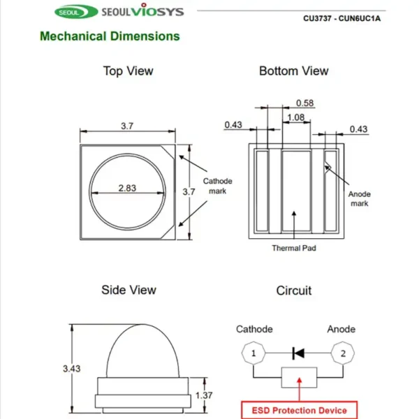 4 led uv diode