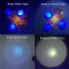 compare 365nm uv flashlight with and without ZWB2 filter-2 compare 365nm uv flashlight with and without ZWB2 filter-2