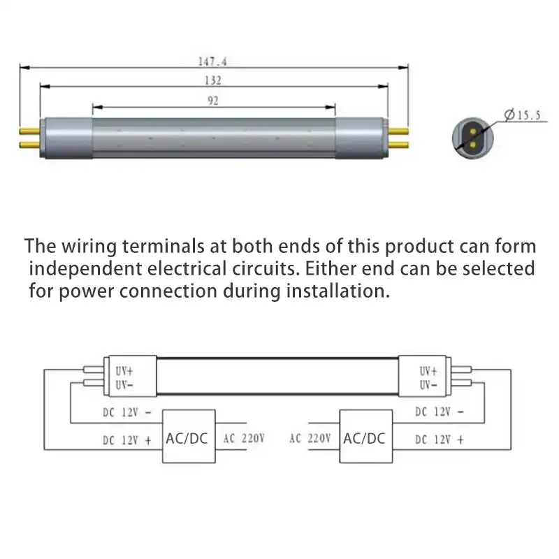 275nm UVC lamp bulb with T5 base