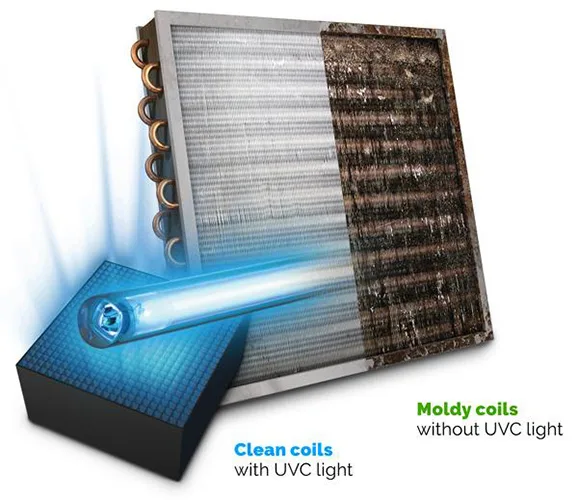 UV light installed in HVAC system to prevent mold