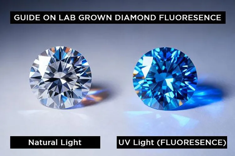 lab grown diamond fluorescence under UV light