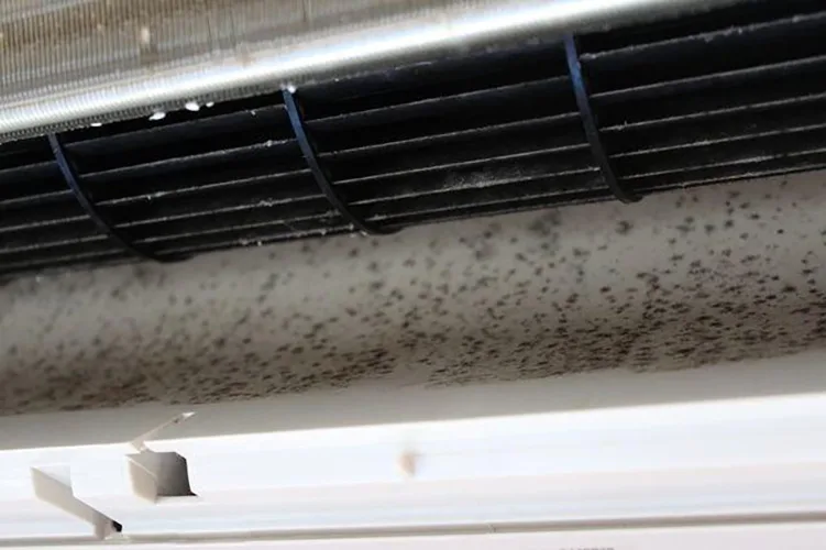 HVAC coil before and after UV light cleaning effect