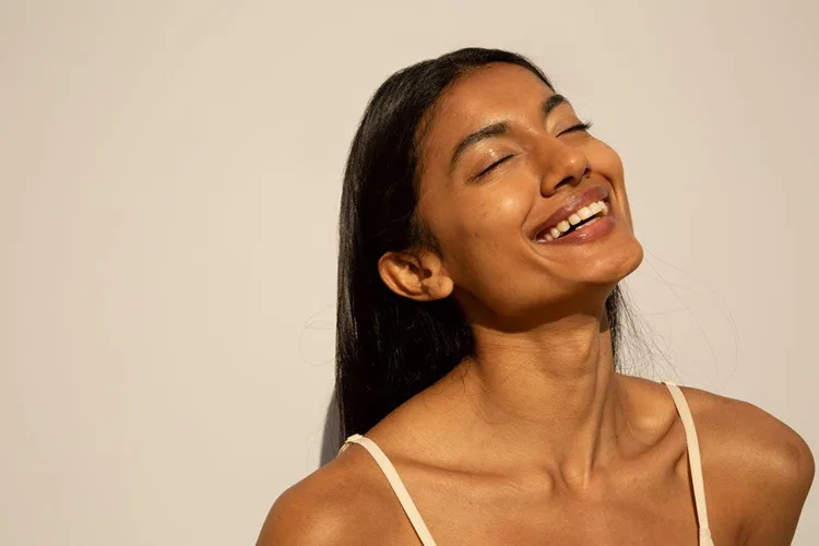 skin tanning result after controlled UV exposure