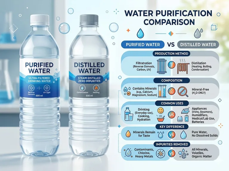 What's the Difference Between Purified Water and Distilled Water