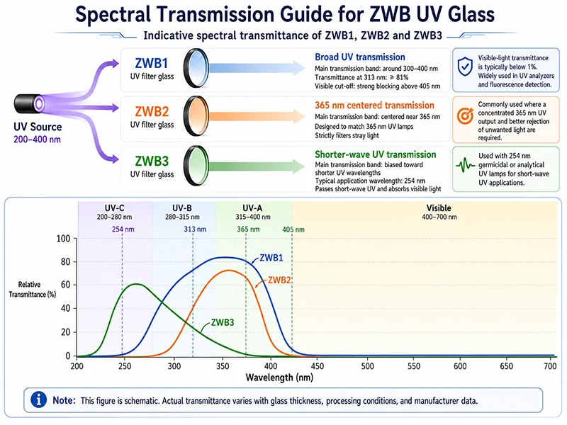 ZWB filter transmission curve