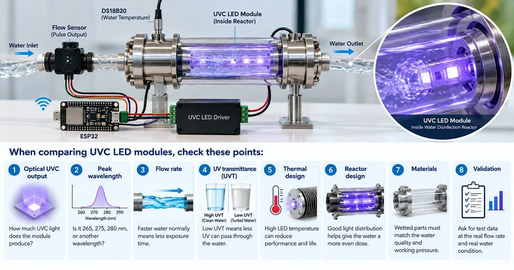 Key factors for choosing a UVC LED module for water treatment